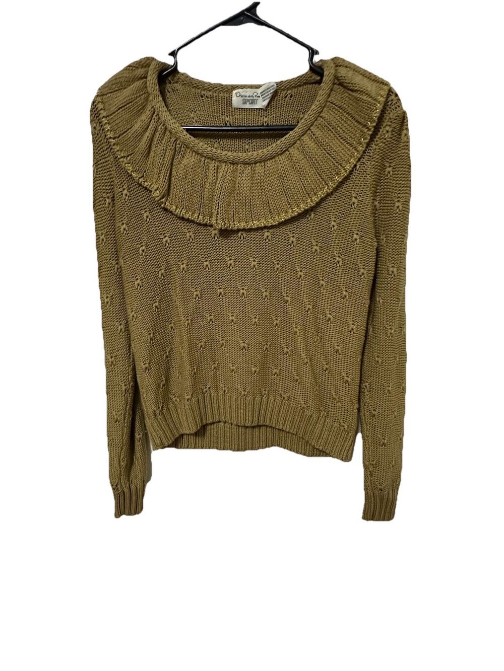 OSCAR DE LA RENTA SPORT Women’s Vintage Camel Sweater Size Large